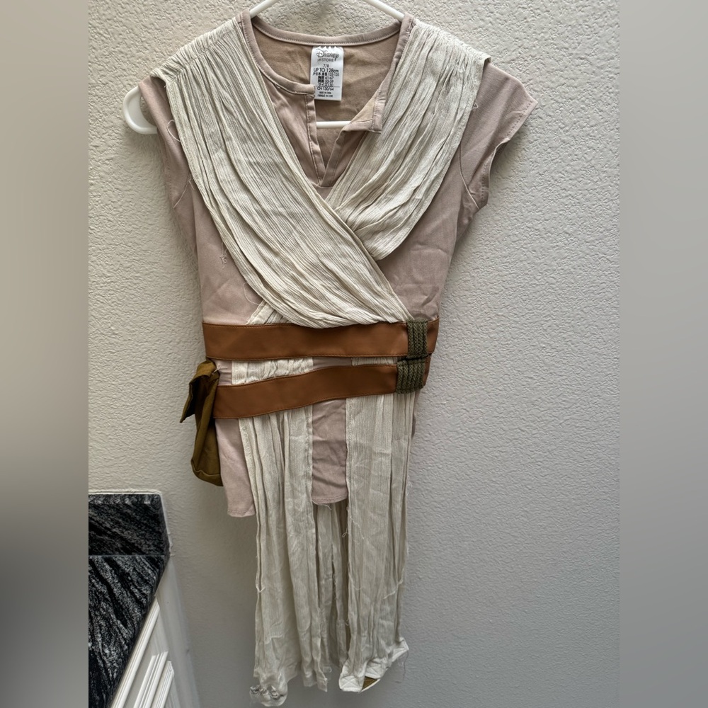 Star Wars Rey Costume Kids Size 7/8  Beige Tan Cosplay Outfit